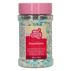 Décoration Comestible*FUNCAKES Décors en Sucre Flocon de Neige Bleu et Blanc 150 g