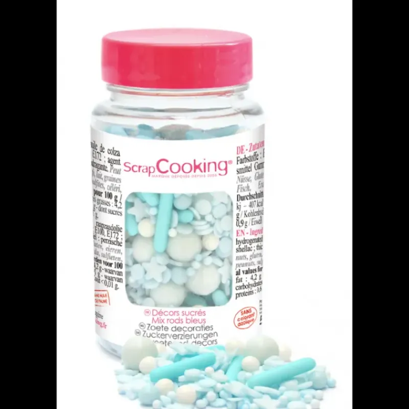 Décoration Comestible*SCRAPCOOKING Décors en Sucre Mélange Rods Bleu 70 g