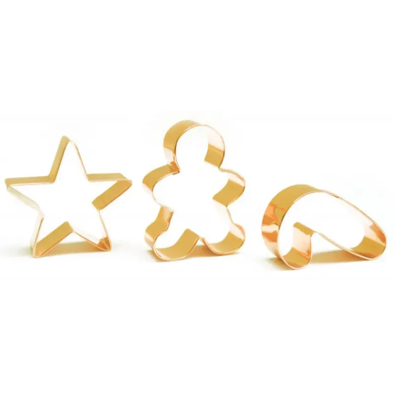 Emporte Pièce - Découpoir Pâtisserie*SCRAPCOOKING Découpoirs Noël Inox Dorés x3