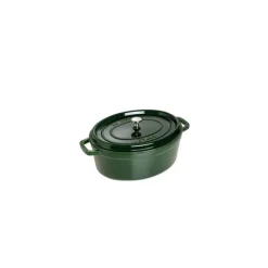 Cocotte En Fonte*STAUB DEFAUT Cocotte Fonte Ovale 31 cm Vert Basilic Majolique 5,5 L (sans couvercle)