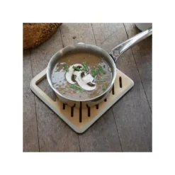 Servir, Présenter*PEBBLY Dessous de Plat Carré Bambou Crème 20 x 20 cm