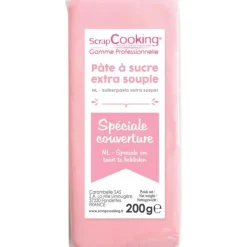 Pâte À Sucre*SCRAPCOOKING DLUO Dépassée Pâte à Sucre Rose Spéciale Couverture 200g