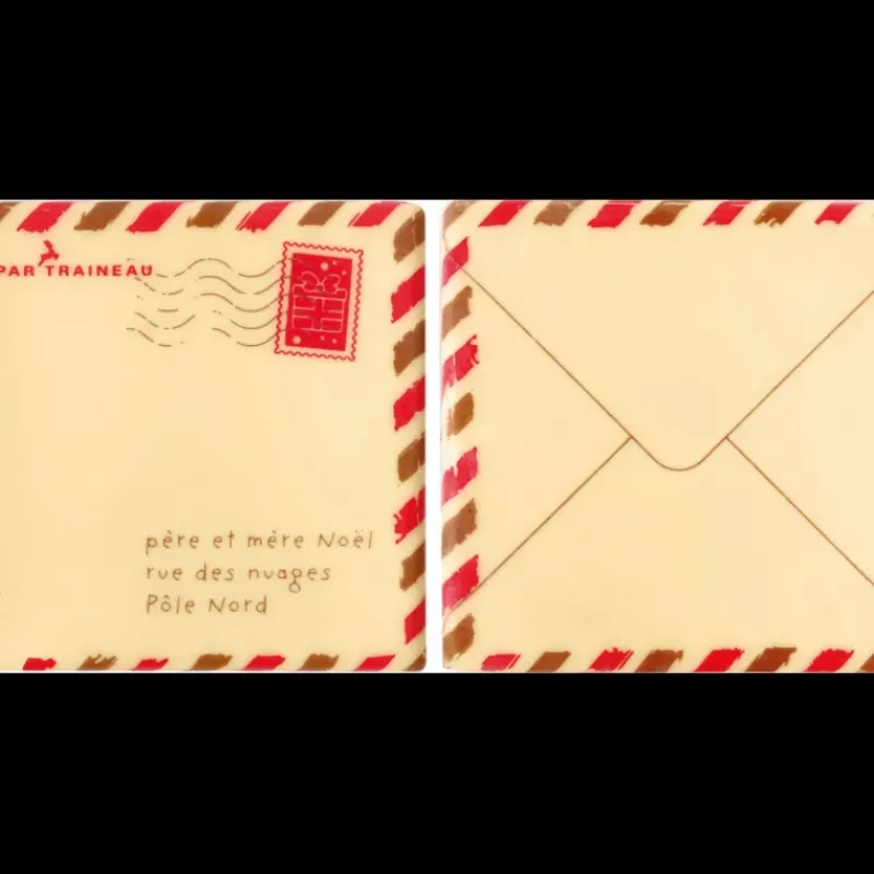 Décoration Comestible*FLORENSUC Embout de Bûche Lettre au Père Noël 8 cm Décor en Chocolat (x42)