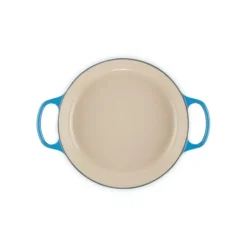 Faitout*LE CREUSET Faitout Azur en Fonte avec Intérieur Sable 30 cm Signature