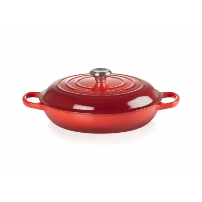 Faitout*LE CREUSET Faitout Cerise en Fonte avec Intérieur Sable 30 cm Signature