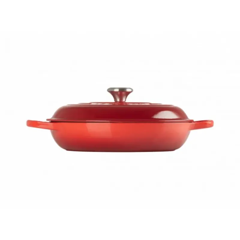 Faitout*LE CREUSET Faitout Cerise en Fonte avec Intérieur Sable 30 cm Signature