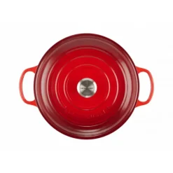 Faitout*LE CREUSET Faitout Cerise en Fonte avec Intérieur Sable 30 cm Signature