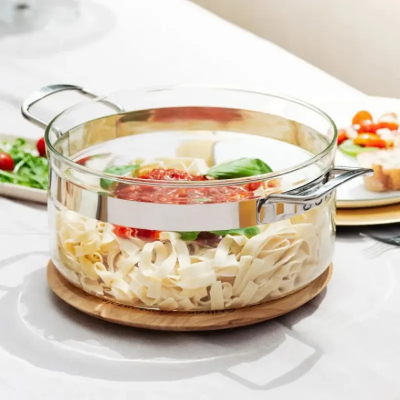 Faitout*MASTRAD Faitout en Verre avec Couvercle 20 x H 11 cm Belissam