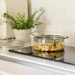 Faitout*MASTRAD Faitout en Verre avec Couvercle 20 x H 11 cm Belissam