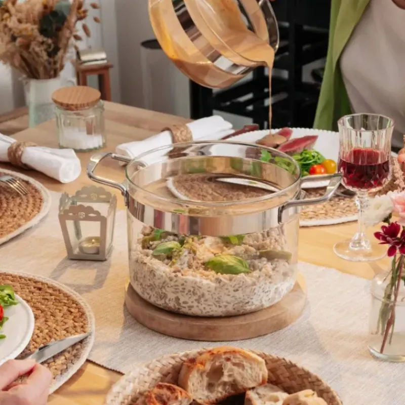 Faitout*MASTRAD Faitout en Verre avec Couvercle 20 x H 15 cm Belissam