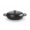 Faitout*LE CREUSET Faitout Noir Mat en Fonte avec Intérieur Noir 30 cm Signature