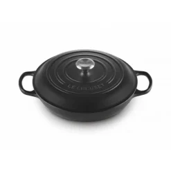 Faitout*LE CREUSET Faitout Noir Mat en Fonte avec Intérieur Noir 30 cm Signature