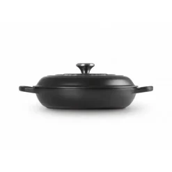 Faitout*LE CREUSET Faitout Noir Mat en Fonte avec Intérieur Noir 30 cm Signature