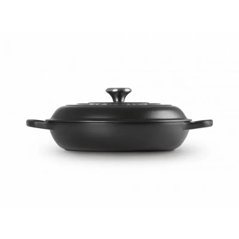 Faitout*LE CREUSET Faitout Noir Mat en Fonte avec Intérieur Noir 30 cm Signature