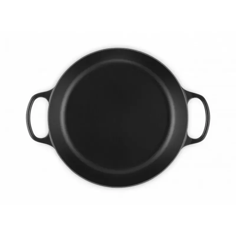 Faitout*LE CREUSET Faitout Noir Mat en Fonte avec Intérieur Noir 30 cm Signature