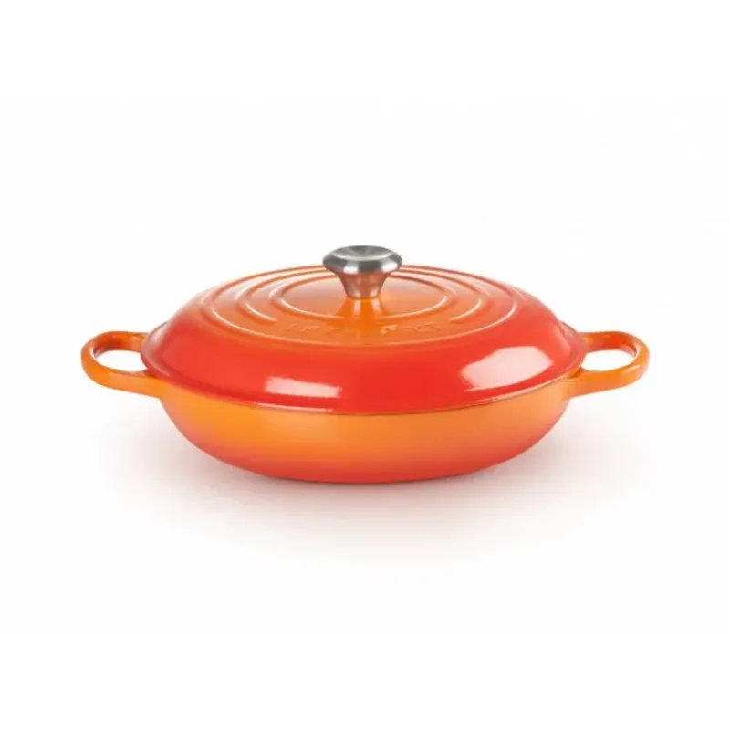 Faitout*LE CREUSET Faitout Volcanique en Fonte avec Intérieur Sable 30 cm Signature