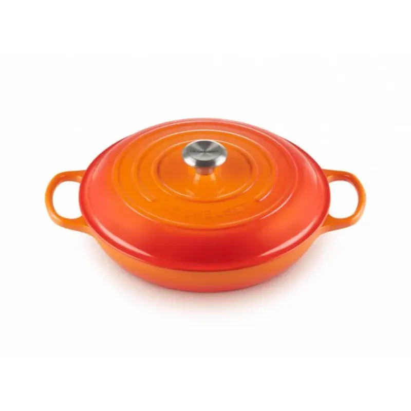 Faitout*LE CREUSET Faitout Volcanique en Fonte avec Intérieur Sable 30 cm Signature