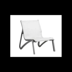 Mobilier Lounge|Salon De Jardin Professionnel*GROSFILLEX Fauteuil Conversationnel Noir Volcanique Toile Gris Chiné Sunset