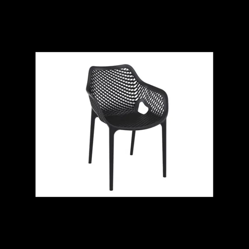 Mobilier Terrasse Restaurant*SIESTA Fauteuil de Jardin Air XL Noir