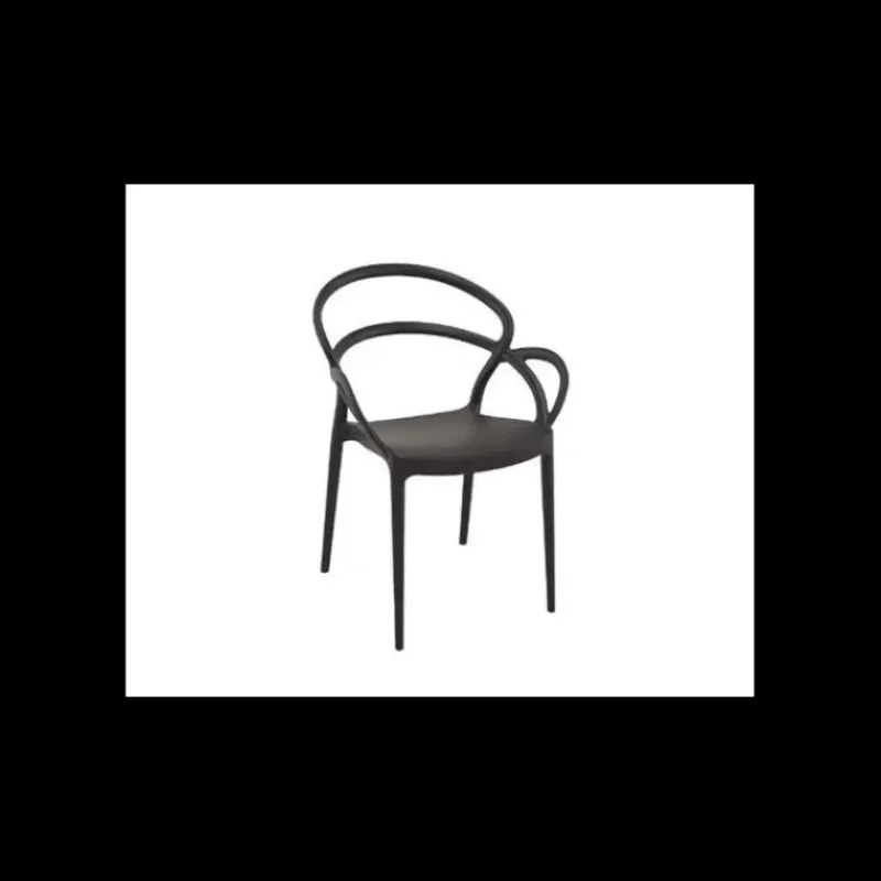 Mobilier Terrasse Restaurant*SIESTA Fauteuil en Polypropylène Mila Noir