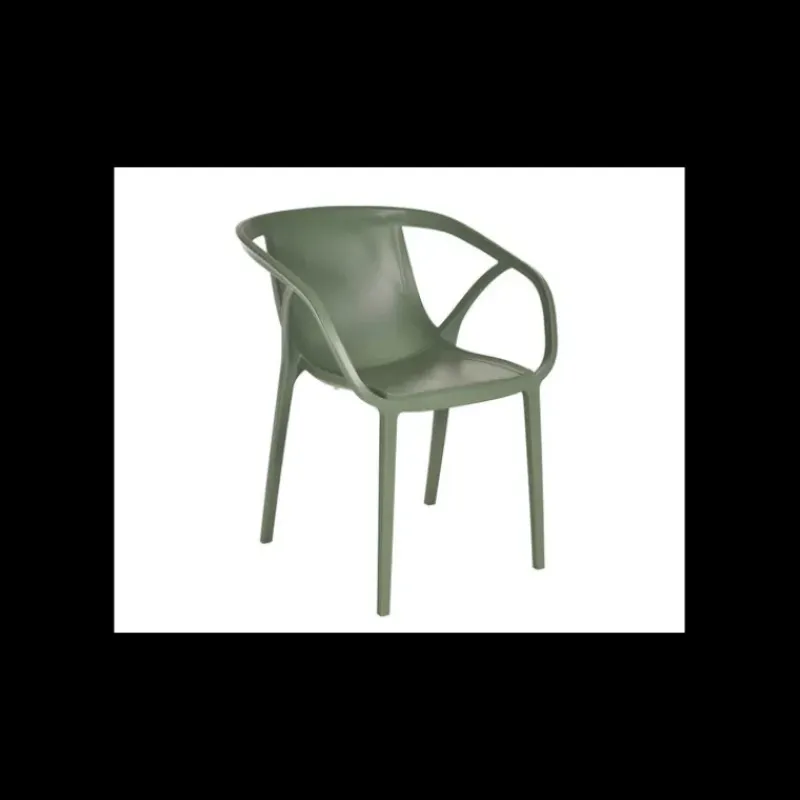 Mobilier Terrasse Restaurant*EZPELETA Fauteuil en Polypropylène effet Chevrons Hop Olive