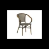 Mobilier Terrasse Restaurant*LYROSE Fauteuil Imitation Rotin Beige et Bois