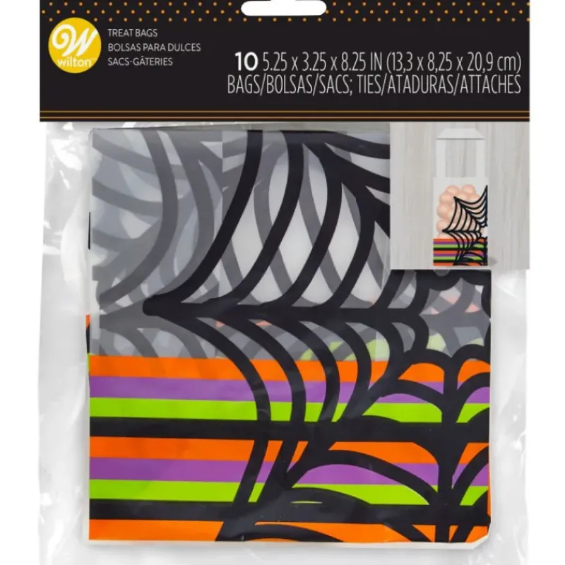 Emballage Alimentaire*WILTON FIN DE SERIE Sac à Bonbon Toile d'Araignée 13 x 8 x H 21 cm (x10)