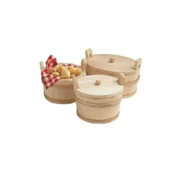 Appareil À Raclette, Appareil À Fondue*BRON-COUCKE FIN DE SERIE Seille en Bois Ronde avec Couvercle Ø20cm