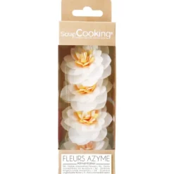 Décoration Comestible*SCRAPCOOKING Fleurs Azyme Camélias Blancs (x4)