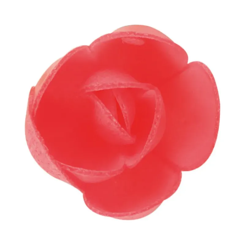 Décoration Comestible*FLORENSUC Fleurs de rose carmin x6, grandes feuilles x12 - en Azyme