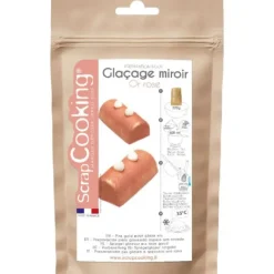 Nappages Et Glaçages*SCRAPCOOKING Glaçage Miroir Or Rose 220 g