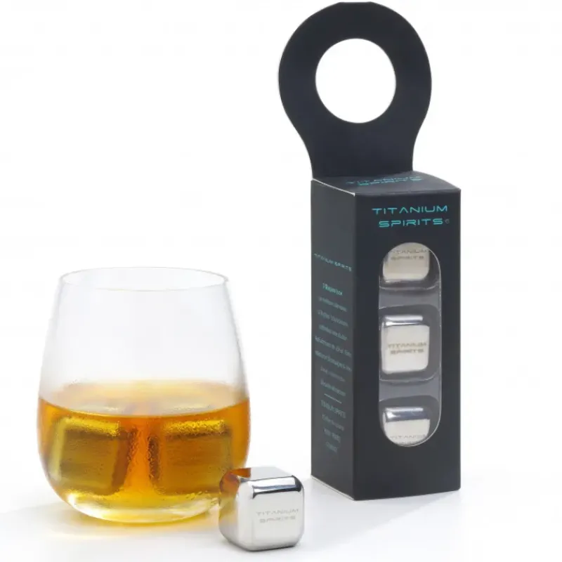 Accessoires Bar*ON THE ROCKS Glaçons Inox Titanium Spirit x3