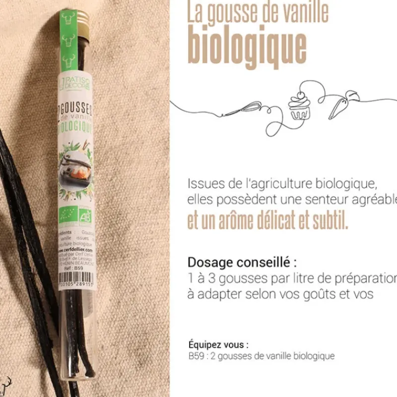 Gousse De Vanille*PATISDECOR Gousse de Vanille de Nouvelle Guinée Bio (x2) Patisdécor