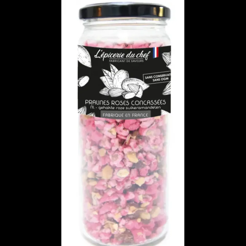 Confiserie|Fruits Secs*EPICERIE DU CHEF Grand pot pralines roses concassées 220 g L'