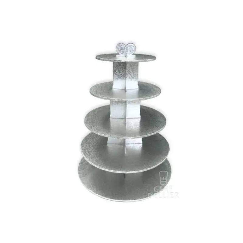 Présentoirs Pour Gâteaux*GATODECO Grand Présentoir Argenté Cupcakes 5 Etages Ronds Gatodéco