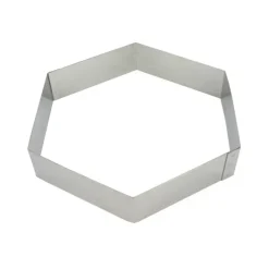 Cercle À Patisserie*MALLARD FERRIERE Hexagone à Mousse Inox 16 cm x H 4,5 cm Mallard