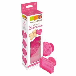 Emporte Pièce - Découpoir Pâtisserie*SCRAPCOOKING Kit 4 découpoirs à éjecteurs pour Biscuits maison