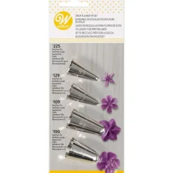Douilles Pâtisserie*WILTON Kit 4 Douilles Pâtissières Inox Fleurs