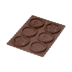 Moules À Chocolat|Moule Silicone*SILIKOMART Kit Biscuit Chocolat Rond Noël Ø 5,7 cm (x6)