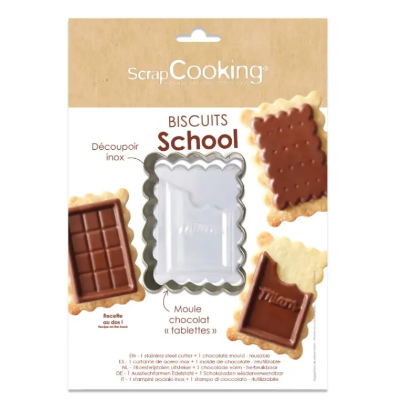 Moules À Chocolat|Emporte Pièce - Découpoir Pâtisserie*SCRAPCOOKING Kit Emporte-Pièce et Moule à Chocolat Biscuit School