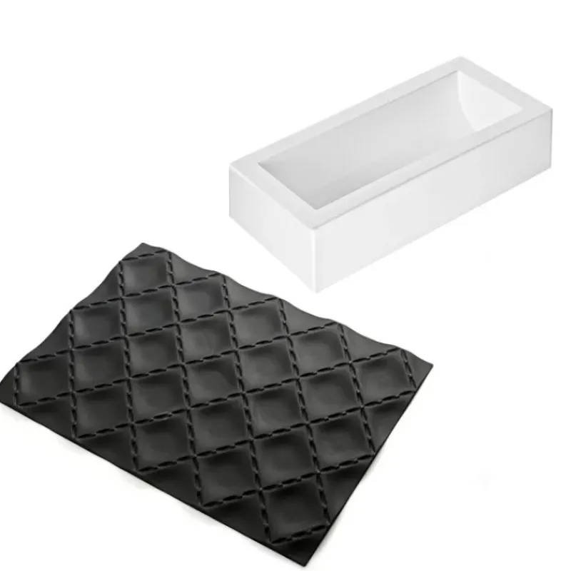 Moule Silicone*SILIKOMART Kit Moule à Bûche et Tapis Décor Matelassé Professional