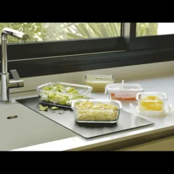 Plat De Cuisson|Conservation*PEBBLY Lot 5 Boîtes de Conservation en Verre