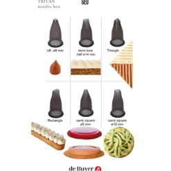Douilles Pâtisserie*DE BUYER Lot 6 Douilles Tritan Formes Géométriques