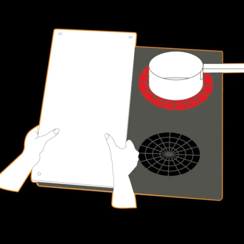 Planches À Découper*PEBBLY Lot 2 Protections Plaque de Cuisson en Verre Noir