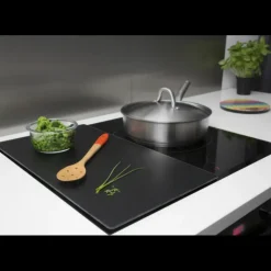 Planches À Découper*PEBBLY Lot 2 Protections Plaque de Cuisson en Verre Noir