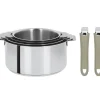 Casseroles*CRISTEL Lot de 4 Casseroles inox avec 2 Poignées Taupe Mutine Amovibles