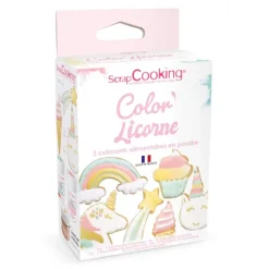 Colorants Alimentaires*SCRAPCOOKING Lot de 3 colorants alimentaires en poudre, rose, vert et doré 5g