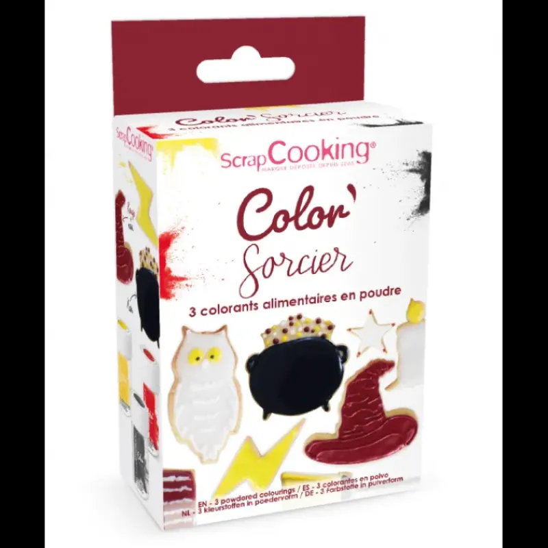 Colorants Alimentaires*SCRAPCOOKING Lot de 3 Colorants Alimentaires d'Origine Naturelle Jaune, Rouge, Noir