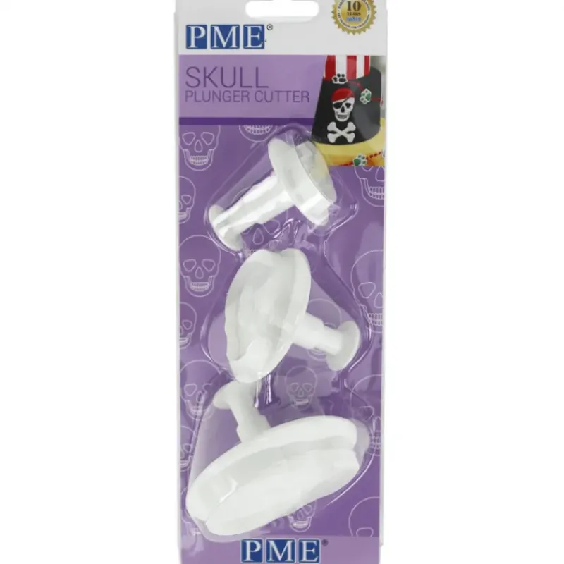 Emporte Pièce - Découpoir Pâtisserie*PME Lot de 3 Emporte-Pièces Crâne avec Poussoir
