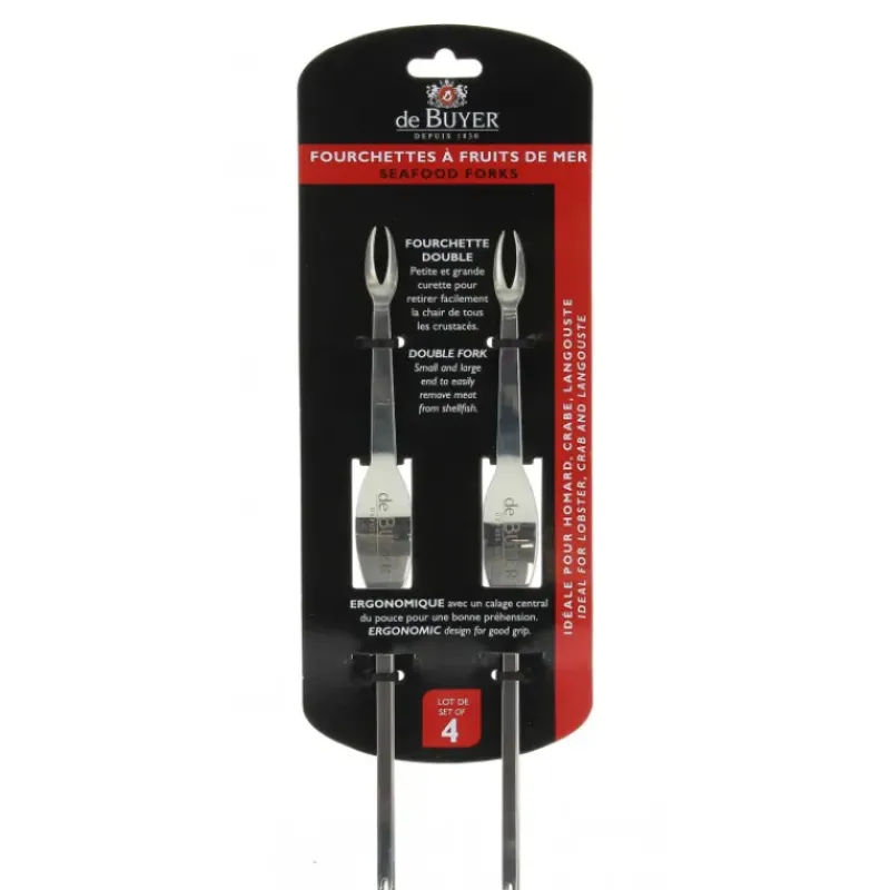 Couverts*DE BUYER Lot de 4 Fourchettes à Crustacés